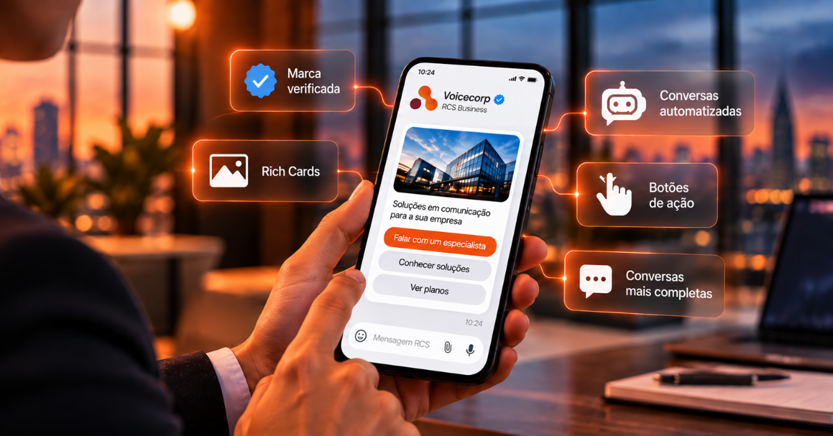 RCS Business Messaging: marca verificada, Rich Cards, botões e conversas