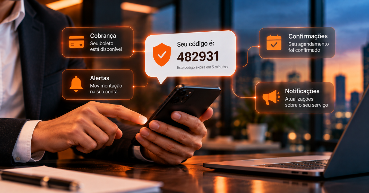 SMS Transacional: OTP, cobrança, alertas, confirmações e notificações